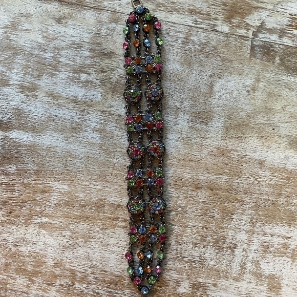 Crystal bracelet with rosettes vintage style silver - Picture 4 of 5